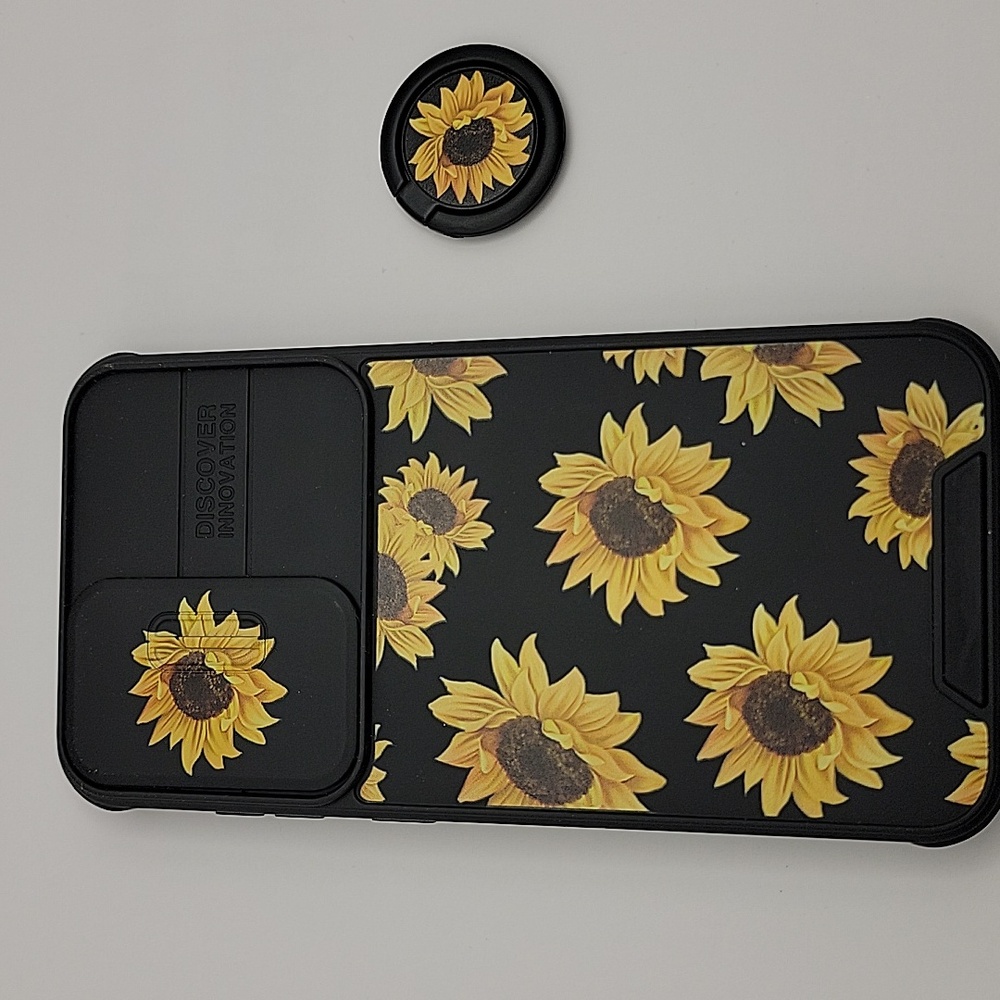 Samsung S23 plus sunflower case and finger ring